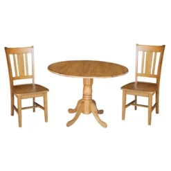 42" Dual Drop Leaf Dining Table With 2 San Remo Splat Back Chairs - International Concepts 11 42" Dual Drop Leaf Dining Table With 2 San Remo Splat Back Chairs - International Concepts -Baxton Studio Sale Shop GUEST 14af63a0 02a2 4bc7 b824 e4d1c20ad31d