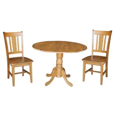 42" Dual Drop Leaf Dining Table With 2 San Remo Splat Back Chairs - International Concepts 6 42" Dual Drop Leaf Dining Table With 2 San Remo Splat Back Chairs - International Concepts - Image 6