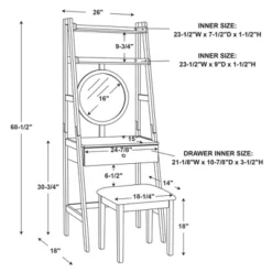 Alaina Leaning Vanity Set White - Linon -Baxton Studio Sale Shop GUEST 14cb2afb 97ca 45dc 97cb 840474c5b4b8