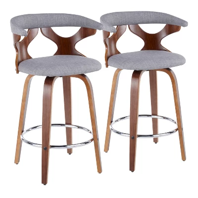 Set Of 2 Gardenia Upholstered Counter Height Barstools - Lumisource 16 Set Of 2 Gardenia Upholstered Counter Height Barstools - Lumisource - Image 16