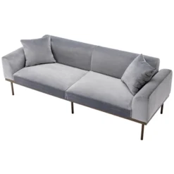 Modern Velvet Loveseat Sofa With Metal Legs And Two Pillows-ModernLuxe 18 Modern Velvet Loveseat Sofa With Metal Legs And Two Pillows-ModernLuxe -Baxton Studio Sale Shop GUEST 150e6081 4165 4301 8429 bf614bf8c5b0
