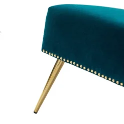 Cadmus 46" Modern Velvet Armless Loveseat With Channel-tufted Wingback For Living Room And Drawing Room| KARAT HOME -Baxton Studio Sale Shop GUEST 1555949b 24d9 499d bf60 0d6df316e8e4