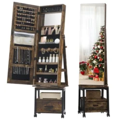 360° Swivel Jewelry Cabinet, 66'' Freestanding Jewelry Armoire With Bottom Drawer 13 360° Swivel Jewelry Cabinet, 66'' Freestanding Jewelry Armoire With Bottom Drawer -Baxton Studio Sale Shop GUEST 15b3508b 38cc 4b1d a28b 62a21d8d0420