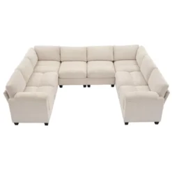 Hyleory 115" Corduroy Oversized Modular Sectional Sofa, U Shaped Couch, Large 8 Seater Corner Sofa For Living Room, Office, Spacious Space -Baxton Studio Sale Shop GUEST 16122fa2 8ca8 4f13 940e df7056758679