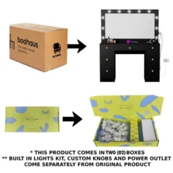 Boahaus Juliana Lighted Makeup Vanity With 7 Drawers USB Ports And Power Outlet -Baxton Studio Sale Shop GUEST 163d0358 3eaf 4b47 b29d a5e6b61472c8