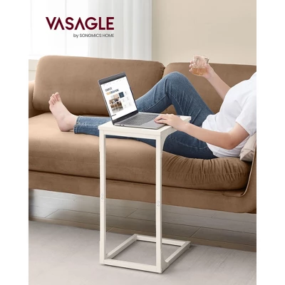 VASAGLE C-Shaped End Table, Small Side Table For Couch, Sofa Table With Metal Frame 1 VASAGLE C-Shaped End Table, Small Side Table For Couch, Sofa Table With Metal Frame
