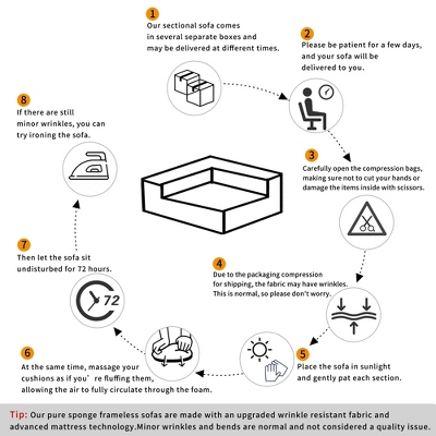 109"W Sectional Sofa Couch, Upholstered Modular Sofa With Two Pillows -ModernLuxe 3 109"W Sectional Sofa Couch, Upholstered Modular Sofa With Two Pillows -ModernLuxe - Image 3