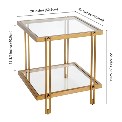 22" Modern Metal Side Table In Gold - Henn&Hart 7 22" Modern Metal Side Table In Gold - Henn&Hart - Image 7