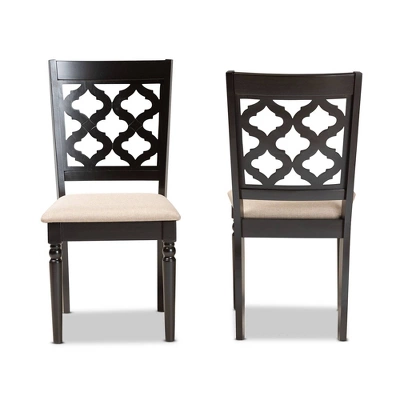 2pc Ramiro Fabric And Wood Dining Chairs Set - Baxton Studio 1 2pc Ramiro Fabric And Wood Dining Chairs Set - Baxton Studio
