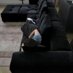 104" Modular Sectional Sofa Cloud Couch With 2 Ottoman,Linen Deep Seat Convertible Sofa For Living Room, Bedroom And Apartment -Baxton Studio Sale Shop GUEST 16d21ad0 a8b3 4458 9318 653951a9f3f0