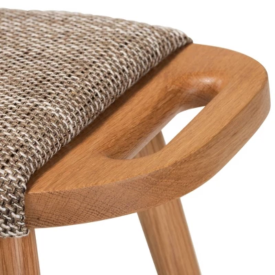 Banner Fabric Upholstered And Wood Accent Bench - Light Brown/Oak Brown - Baxton Studio 5 Banner Fabric Upholstered And Wood Accent Bench - Light Brown/Oak Brown - Baxton Studio - Image 5