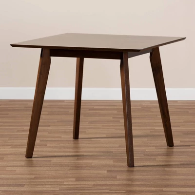 Pernille Square Wood Dining Table Walnut - Baxton Studio 5 Pernille Square Wood Dining Table Walnut - Baxton Studio - Image 5