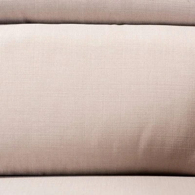 Charlotte Fabric Upholstered Wood 2 Seater Loveseat Taupe/Brown - Baxton Studio 4 Charlotte Fabric Upholstered Wood 2 Seater Loveseat Taupe/Brown - Baxton Studio - Image 4