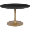 47.2" Lynnette Round Marble Dining Table Black - ZM Home