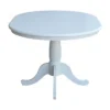 36" Kyle Round Top Pedestal Table With 12" Drop Leaf White - International Concepts