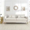 80.3" Modern Velvet Tufted Sofa With 2 Pillows And Gold Legs - ModernLuxe