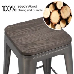 Yaheetech 24 Inches Height Backless Stackable Metal Counter Bar Stool, Set Of 4 -Baxton Studio Sale Shop GUEST 18038b4a 19ad 4c70 b7f2 650da7db745f