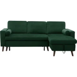 Streamdale 88" Reversible Pull Out Sleeper Sectional Storage Sofa Bed, Corner Sofa-Bed With Storage Chair -Baxton Studio Sale Shop GUEST 180a7c3a 7bb3 4afb 9d30 1beb1a86472c