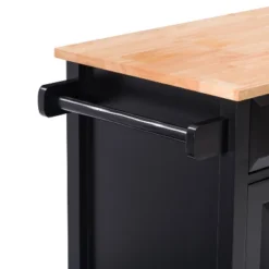 Sage Wood Kitchen Cart With Cupboard Black - CorLiving -Baxton Studio Sale Shop GUEST 183bf816 a4c8 4a74 a494 954eb779c1cc