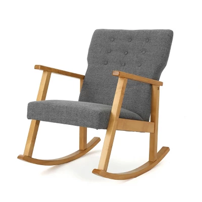 Harvey Mid-Century Modern Fabric Rocking Chair - Christopher Knight Home 6 Harvey Mid-Century Modern Fabric Rocking Chair - Christopher Knight Home - Image 6