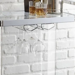 Aerin Server Cart Acrylic And Chrome - Steve Silver -Baxton Studio Sale Shop GUEST 18fba4c0 95ba 4ff4 b48e 7bd84edca00c