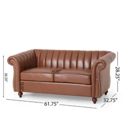 Glenmont Contemporary Channel Stitch Loveseat With Nailhead Trim - Christopher Knight Home -Baxton Studio Sale Shop GUEST 1908a6d0 5d03 48ec b0f6 3801ca4975b8