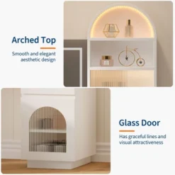 Arched Vanity Desk With Mirror And Lights, Makeup Vanity Table With 3 Drawers And 11 Storage Shelves, Large Dressing Table With Outlet 13 Arched Vanity Desk With Mirror And Lights, Makeup Vanity Table With 3 Drawers And 11 Storage Shelves, Large Dressing Table With Outlet -Baxton Studio Sale Shop GUEST 194d2ba7 c428 4ba0 90be 7aa677015971