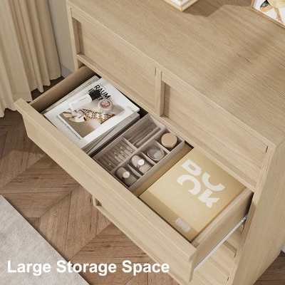 Whizmax Tall 7 Drawer Dresser, Modern 7 Chest Of Drawers With Storage Freestanding, Wooden Dresser Organizer For Bedroom, Living Room, Natural Oak 3 Whizmax Tall 7 Drawer Dresser, Modern 7 Chest Of Drawers With Storage Freestanding, Wooden Dresser Organizer For Bedroom, Living Room, Natural Oak - Image 3