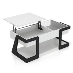 49" Castleridge Modern Lift Top Coffee Table White/Black - MiBasics: Adjustable Height, Tempered Glass, Storage Shelf 23 49" Castleridge Modern Lift Top Coffee Table White/Black - MiBasics: Adjustable Height, Tempered Glass, Storage Shelf -Baxton Studio Sale Shop GUEST 196e2677 5d52 4b26 ad7c 117c2247c734