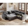 AMERLIFE 85 Inch Pull Out Sleeper Sofa Bed With Storage