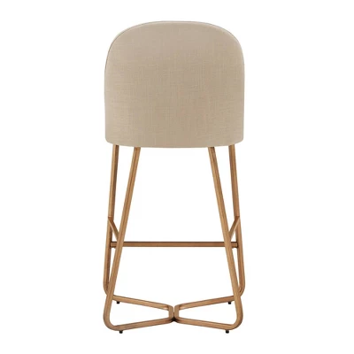 2pk 24" Karianne Linen Upholstered Counter Height Barstools Beige - Inspire Q 6 2pk 24" Karianne Linen Upholstered Counter Height Barstools Beige - Inspire Q - Image 6