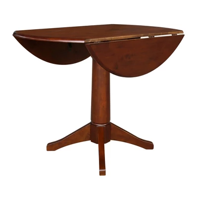 30.3" Thea Round Dual Drop Leaf Extendable Dining Table Espresso Brown - International Concepts 5 30.3" Thea Round Dual Drop Leaf Extendable Dining Table Espresso Brown - International Concepts - Image 5