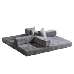 Whisen Sectional Compression Sofa Bed & Floor Futon Couch With Convertible Folding Design, Pillows And Armrests -Baxton Studio Sale Shop GUEST 19d84eab 6c2d 4900 a61d c1e57c391fc9