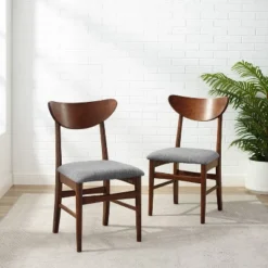 Set Of 2 Landon Wood Dining Chairs With Upholstered Seat - Crosley 17 Set Of 2 Landon Wood Dining Chairs With Upholstered Seat - Crosley -Baxton Studio Sale Shop GUEST 1a44ba7c 713a 4504 ae88 24919d654710