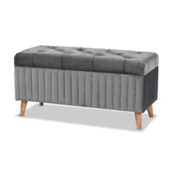 Hanley Velvet Fabric Upholstered And Wood Storage Ottoman - Baxton Studio -Baxton Studio Sale Shop GUEST 1a616ab6 964b 4221 84f5 ef43aade1c3e