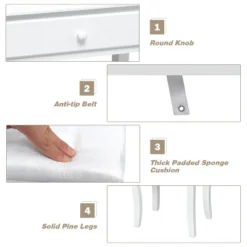 Tangkula Make-Up Vanity Table Dresser Set W/LED Light & Padded Stool -Baxton Studio Sale Shop GUEST 1a7849a1 c35a 412e b1e3 ee07bd61b717