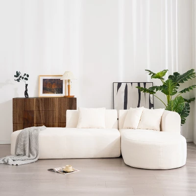 Christopher Knight Home Imre Modern Upholstered 4 Seater Corner Sectional Sofa With Pillows 8 Christopher Knight Home Imre Modern Upholstered 4 Seater Corner Sectional Sofa With Pillows - Image 8