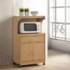 Microwave Kitchen Cart In Beech Brown - Hodedah