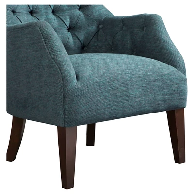 Lilith Button Tufted Wing Chair - Teal 4 Lilith Button Tufted Wing Chair - Teal - Image 4