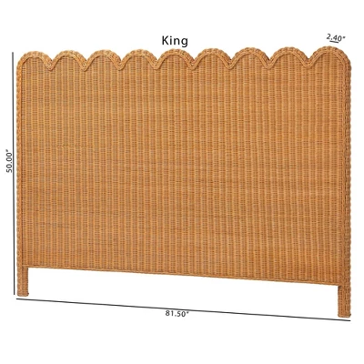 Bali & Pari Maritza Scalloped Rattan Pitrit Standalone Headboard 1 Bali & Pari Maritza Scalloped Rattan Pitrit Standalone Headboard