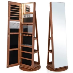 Tangkula Rotating Mirrored Jewelry Cabinet With Mirror Storage Shelves 19 Tangkula Rotating Mirrored Jewelry Cabinet With Mirror Storage Shelves -Baxton Studio Sale Shop GUEST 1bb14c96 bae8 42b8 b39a bdb9caabba59