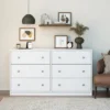 RealRooms Ellison 6 Drawer Wide Dresser, White