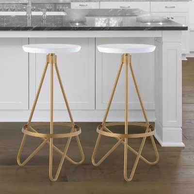 JONATHAN Y Spiroa Modern Industrial Metal Backless Circular Bar Stool 11 JONATHAN Y Spiroa Modern Industrial Metal Backless Circular Bar Stool - Image 11