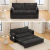 NicBex Convertible Pull Out Sofa Bed Loveseat Couch With Charging Ports & Side Storage,Chenille Fabric Sleeper Sofa For Living Room,Bedroom,Black59.5"