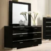 2pc Shorehaven Contemporary Dresser And Mirror Set Black/Chrome - MiBasics