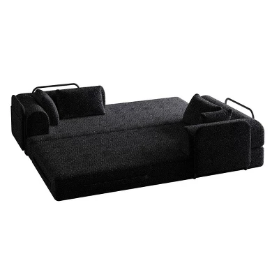 Modern Queen Size Convertible Chenille Sleeper Sofa Bed, Folding Floor Sofa Couch For Living Room, Apartment, Or Bedroom – The Pop Home 6 Modern Queen Size Convertible Chenille Sleeper Sofa Bed, Folding Floor Sofa Couch For Living Room, Apartment, Or Bedroom – The Pop Home - Image 6
