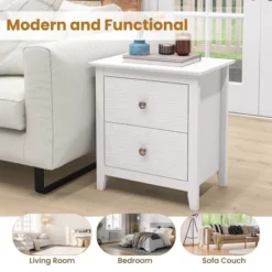 Tangkula Modern Nightstand With Storage 2 Drawers & Support Legs For Bedroom White 13 Tangkula Modern Nightstand With Storage 2 Drawers & Support Legs For Bedroom White -Baxton Studio Sale Shop GUEST 1d79ffbc e1f0 4f49 b9a7 4376ac1e1d62