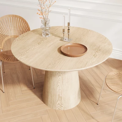 43.31" Round Dining Table, Modern Pedestal Dining Table, Leisure End Table For Living Room Dining Room Cafe Kitchen Small Space 9 43.31" Round Dining Table, Modern Pedestal Dining Table, Leisure End Table For Living Room Dining Room Cafe Kitchen Small Space - Image 9