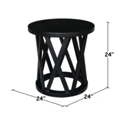 24" Ceylon Round End Table - International Concepts -Baxton Studio Sale Shop GUEST 1da0c70b f486 492c 9ca6 293f67e43b7a
