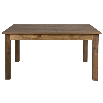 Flash Furniture 60" X 38" Rectangular Solid Pine Farm Dining Table 10 Flash Furniture 60" X 38" Rectangular Solid Pine Farm Dining Table - Image 10